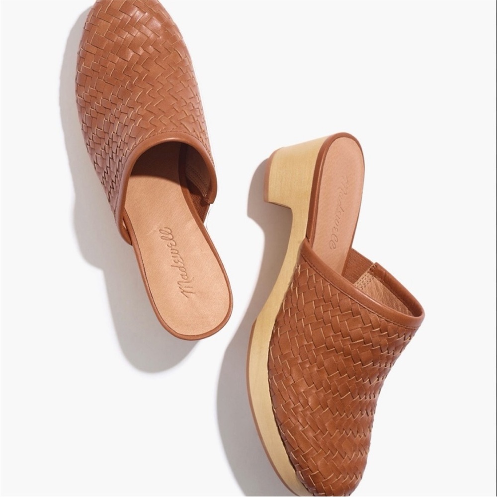 Madewell Tan Woven Mules